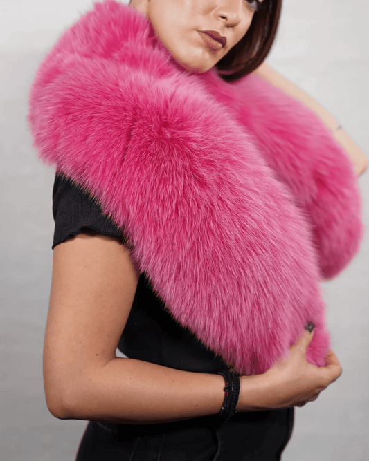 Elegant fluffy fur shawl