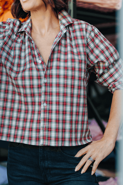 Bow Tie Holiday Plaid Shirt