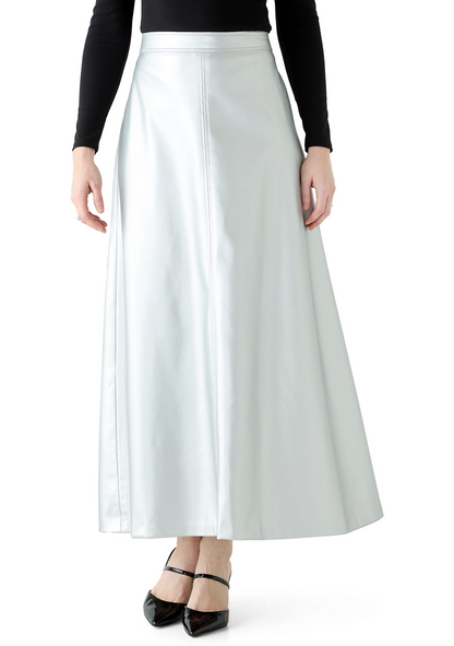 Vegan Leather Midi Skirt