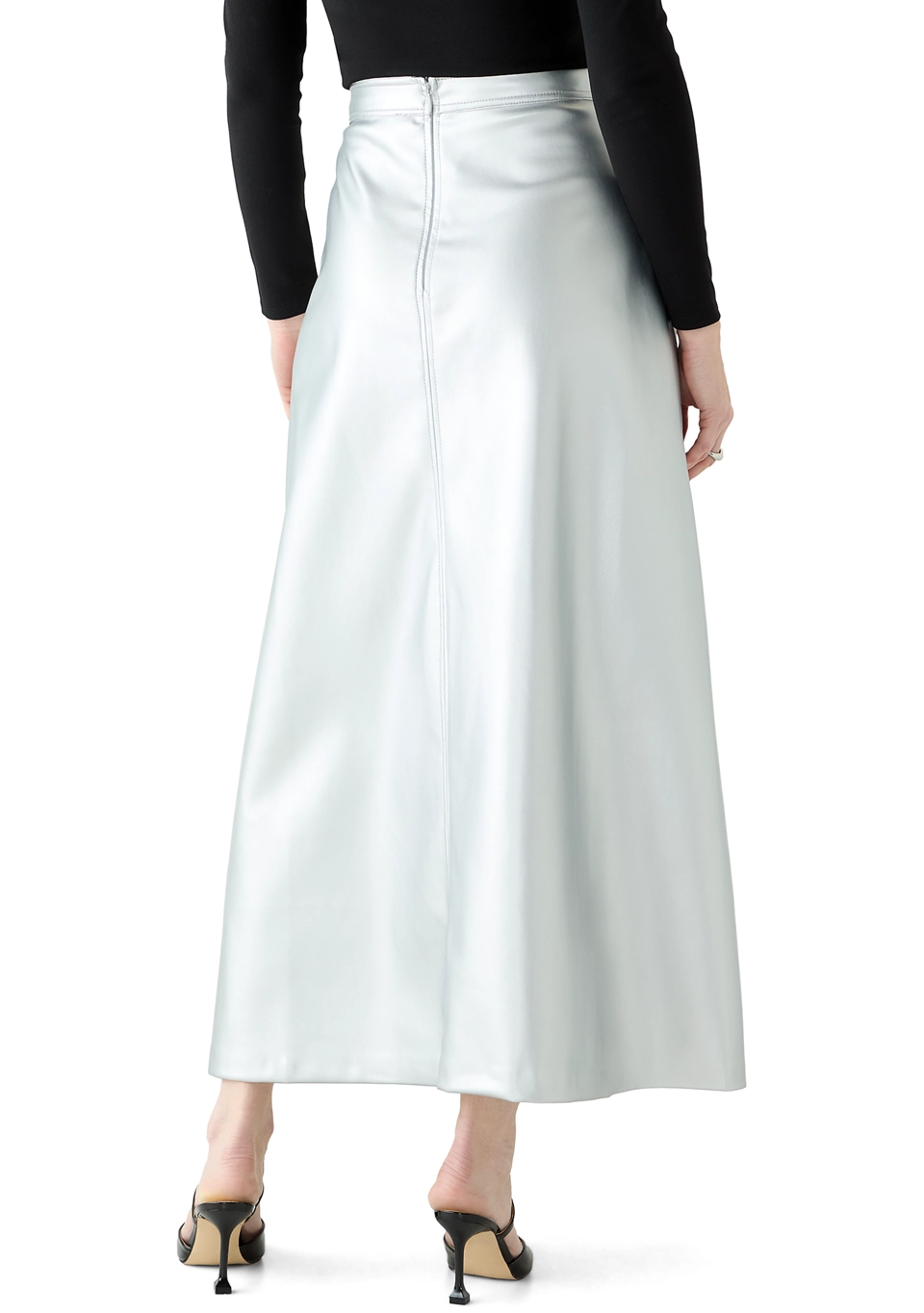 Vegan Leather Midi Skirt