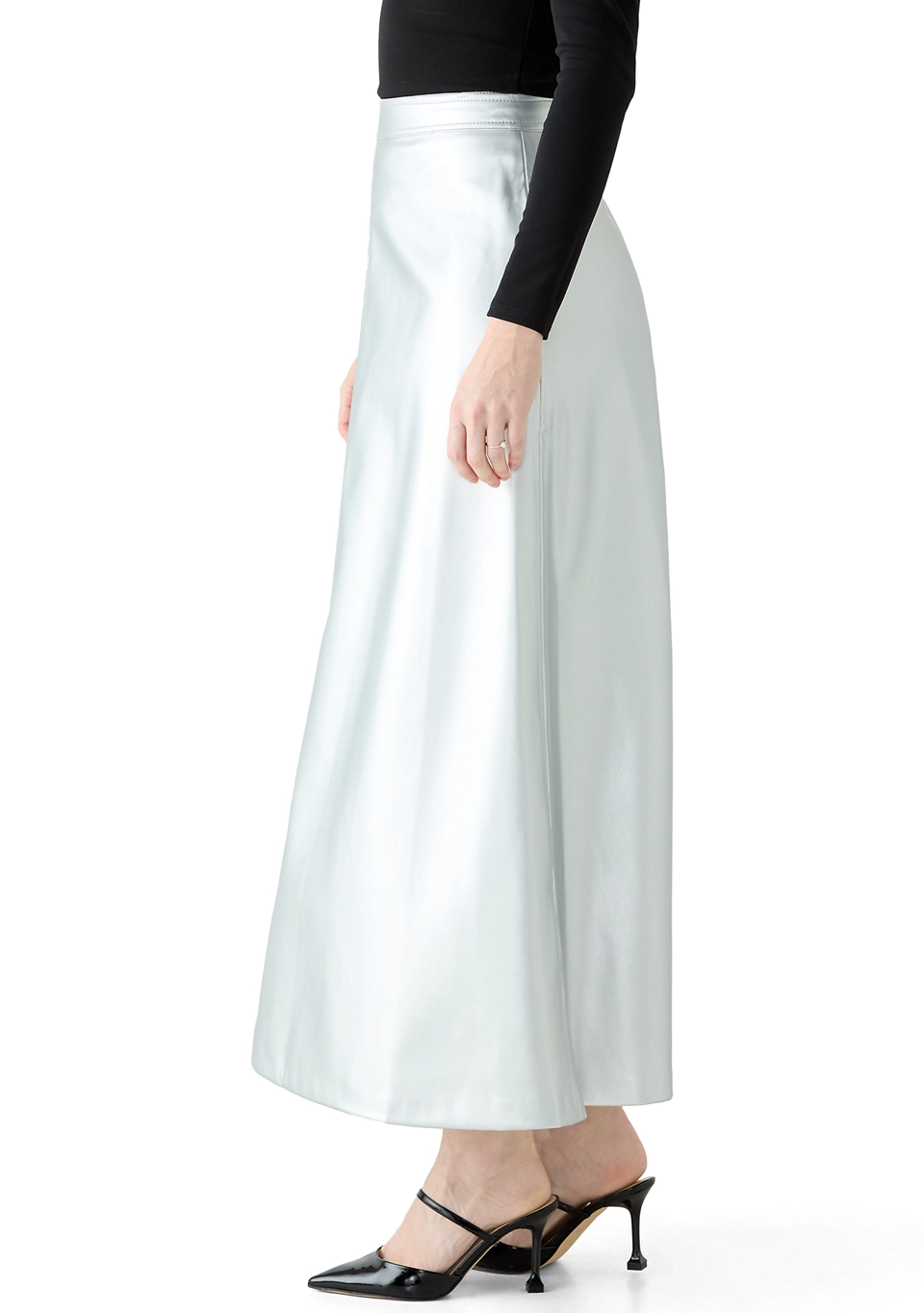 Vegan Leather Midi Skirt