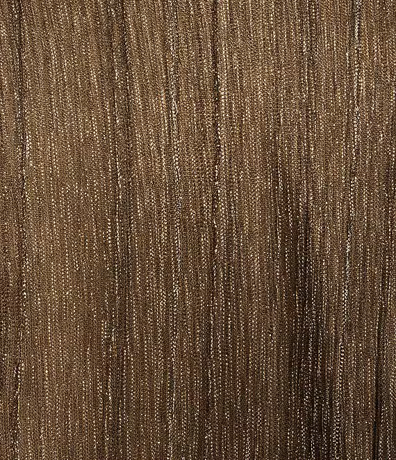 Pleated V-neck loose-fitting long-sleeved A-Line Dress