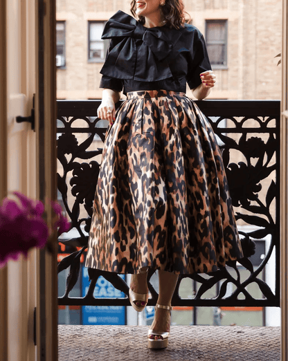 Leopard-print skirt with pockets