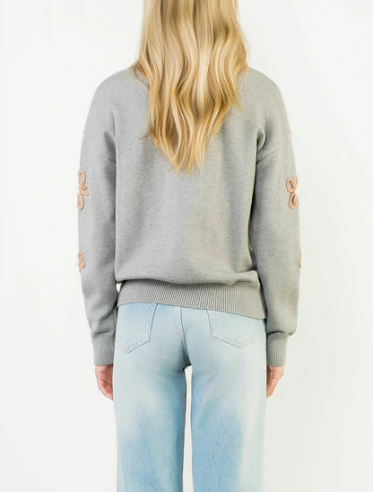 Floral Detail Knit Sweater