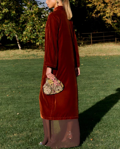 Velvet Front-Buttoned Jacket