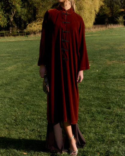 Velvet Front-Buttoned Jacket