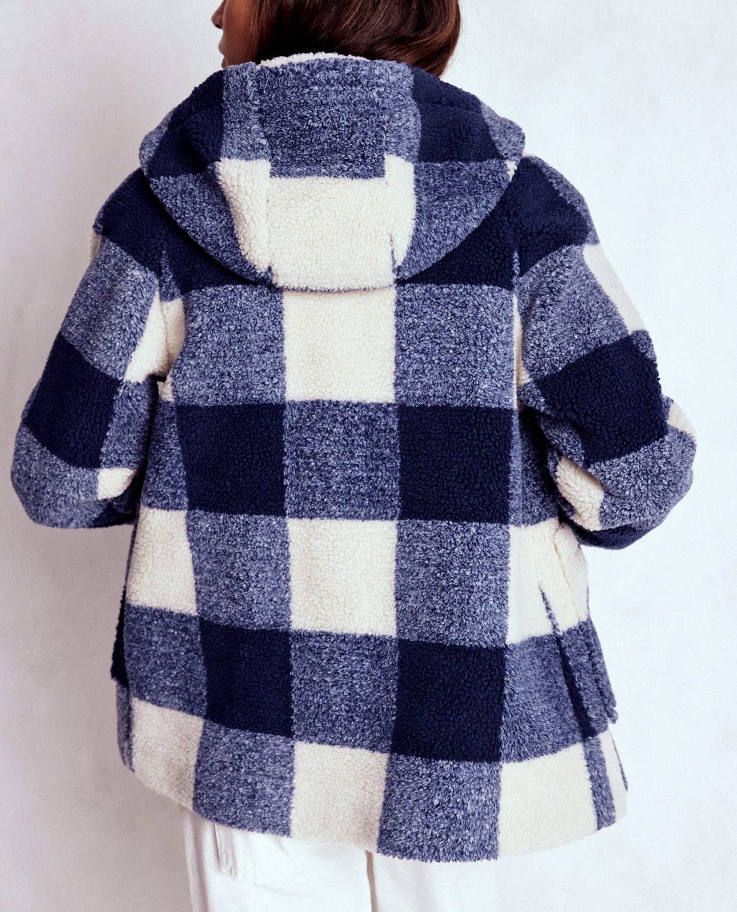 Navy Gingham Coat