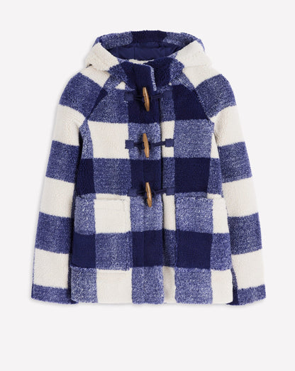 Navy Gingham Coat
