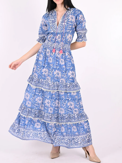 Printed Tiered Maxi Dress