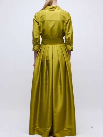 Long-Sleeved Belted Dress