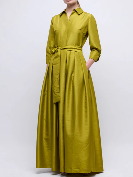 Long-Sleeved Belted Dress