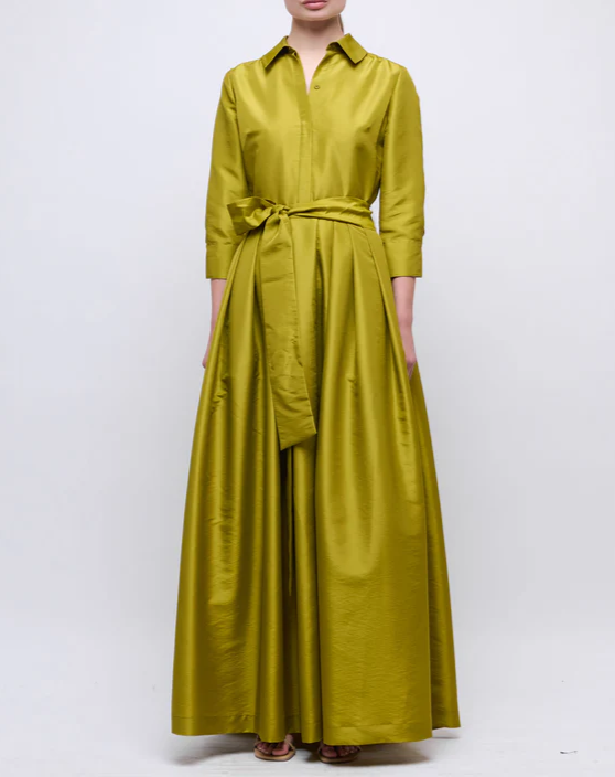 Long-Sleeved Belted Dress