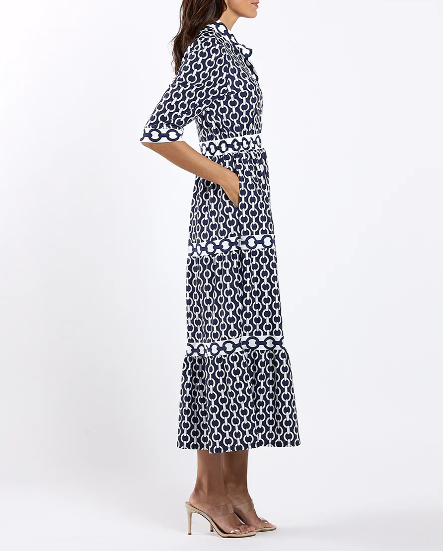 New Geometric Print Maxi Dress