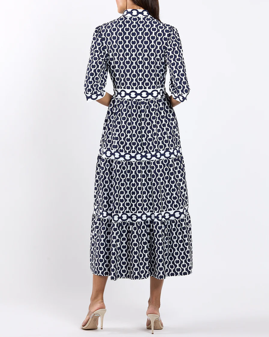 New Geometric Print Maxi Dress