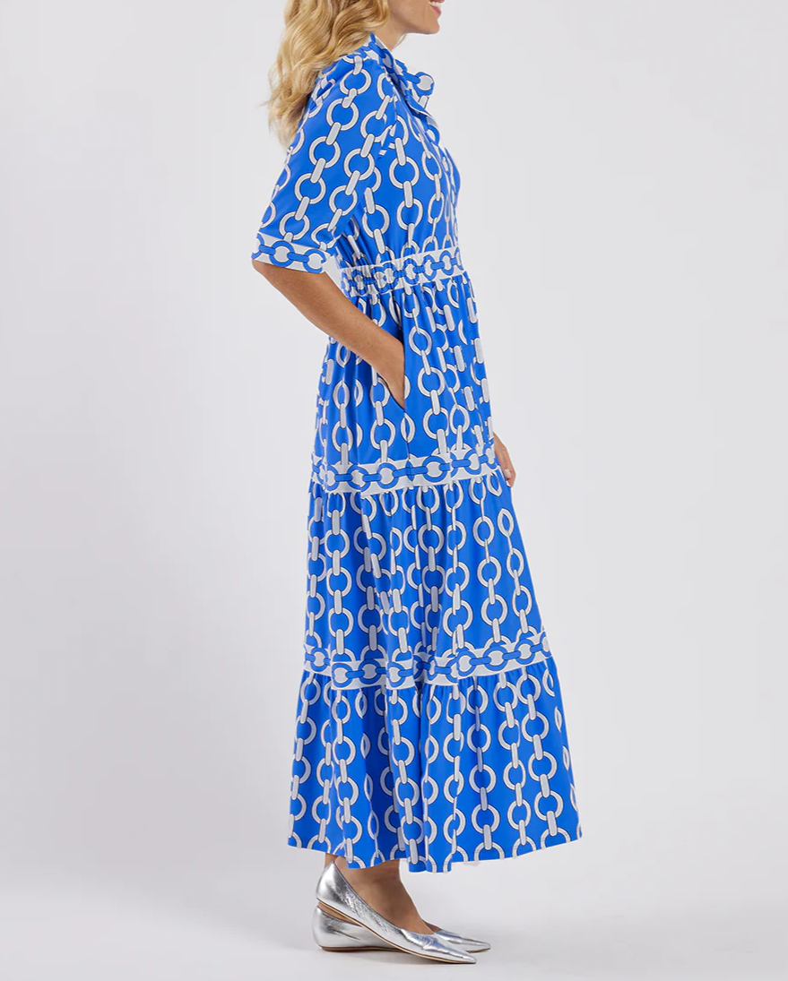 New Geometric Print Maxi Dress