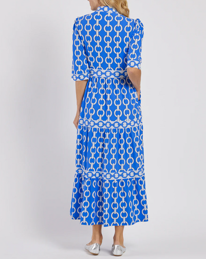 New Geometric Print Maxi Dress