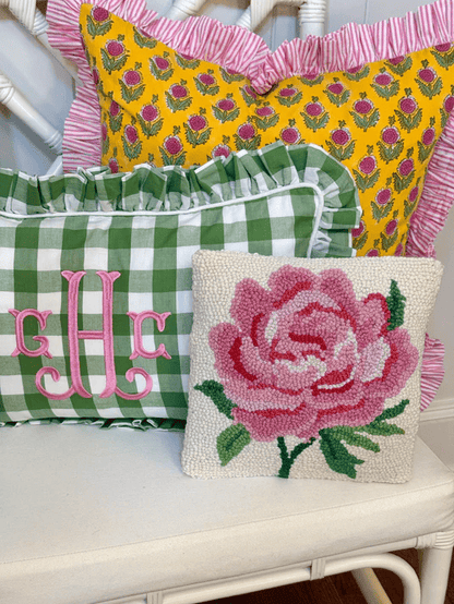 Floral Embroidered Pillow