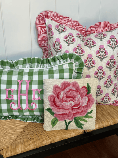 Floral Embroidered Pillow