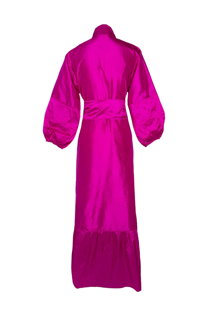 Ruffled Rose-Pink Long Dress