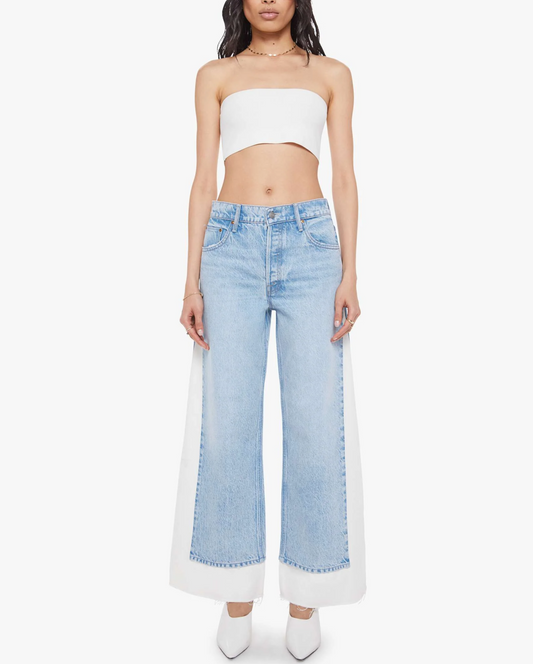 Patchwork White Denim Jeans