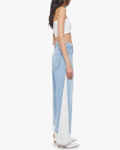 Patchwork White Denim Jeans