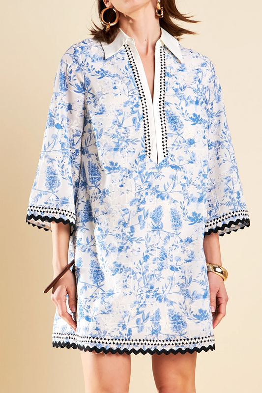 Floral Embroidery Mini Dress