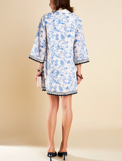 Floral Embroidery Mini Dress