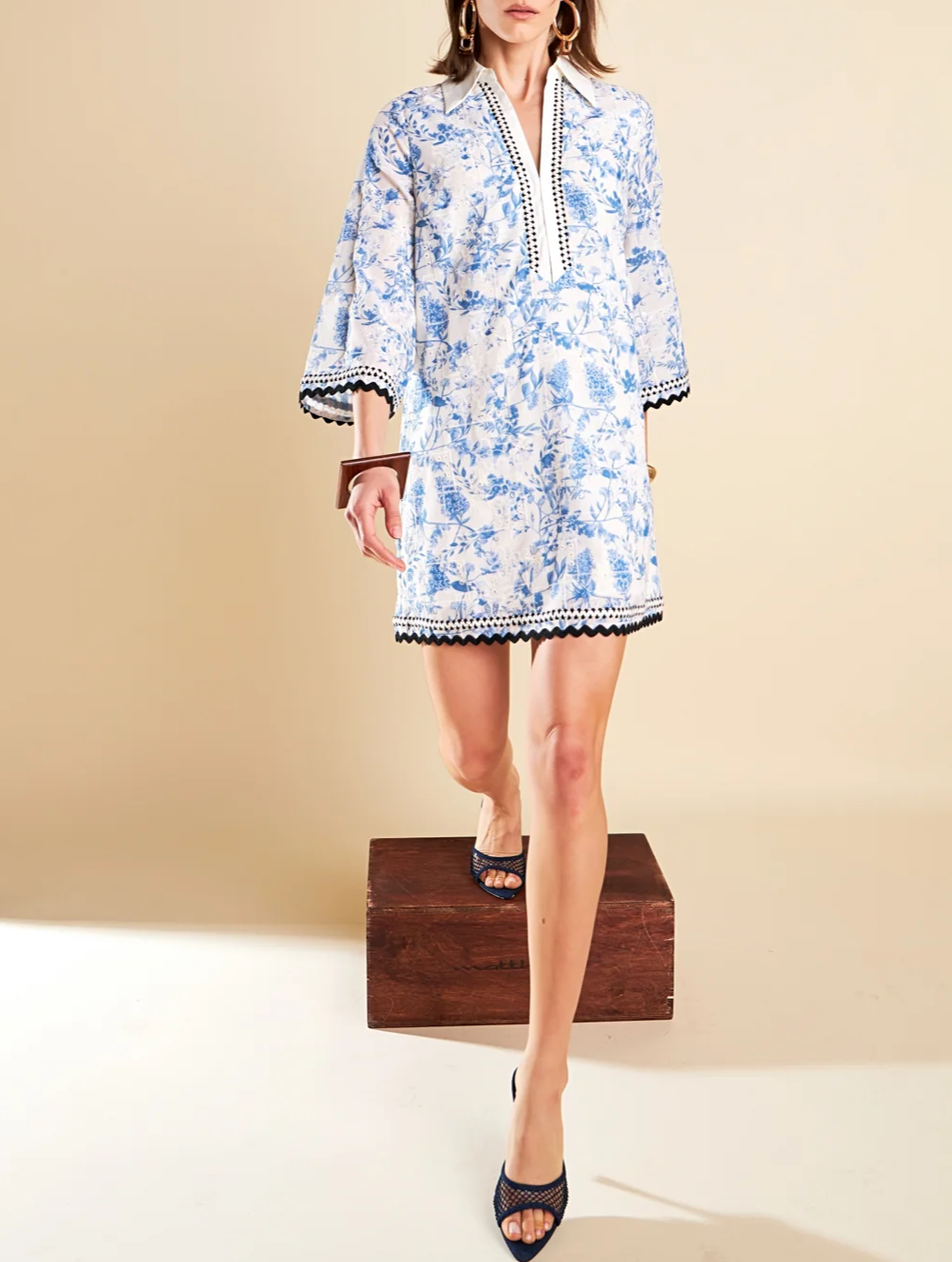 Floral Embroidery Mini Dress