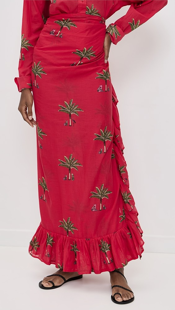 Printed Palm Tree Resort Dress Set
