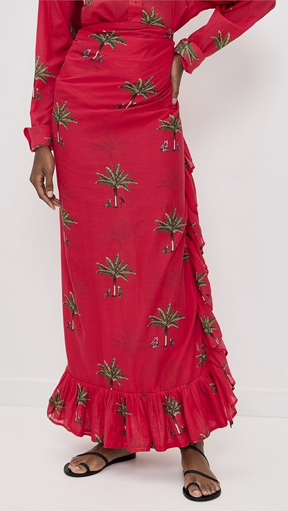 Printed Palm Tree Resort Dress Set