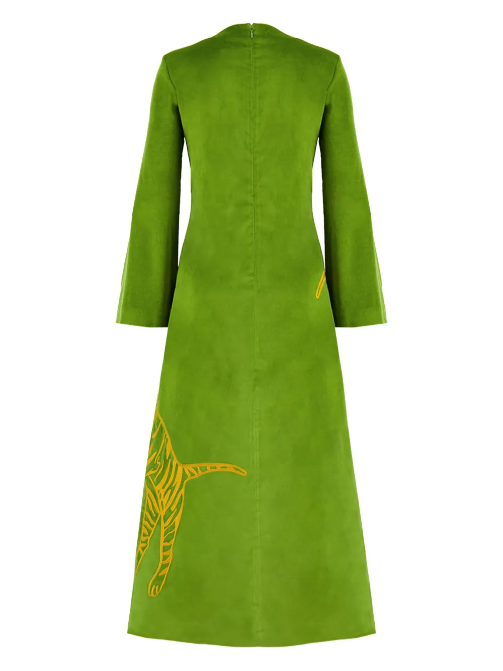 Printed Velvet Long-Sleeve Dress
