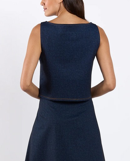 Smooth denim skirt set