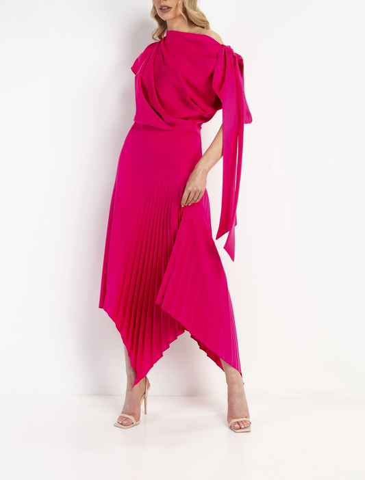 Asymmetrical Pleated Skirt Suit