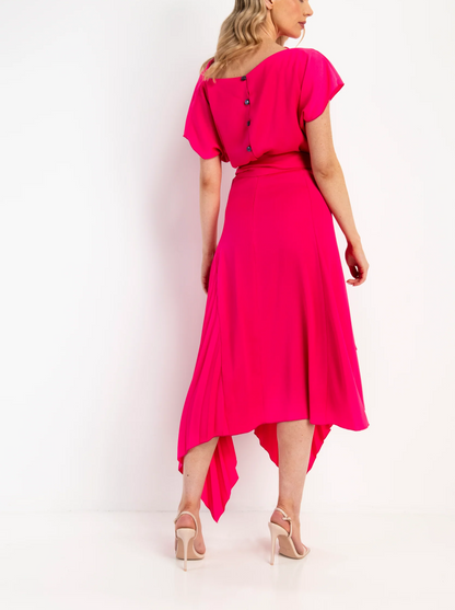 Asymmetrical Pleated Skirt Suit