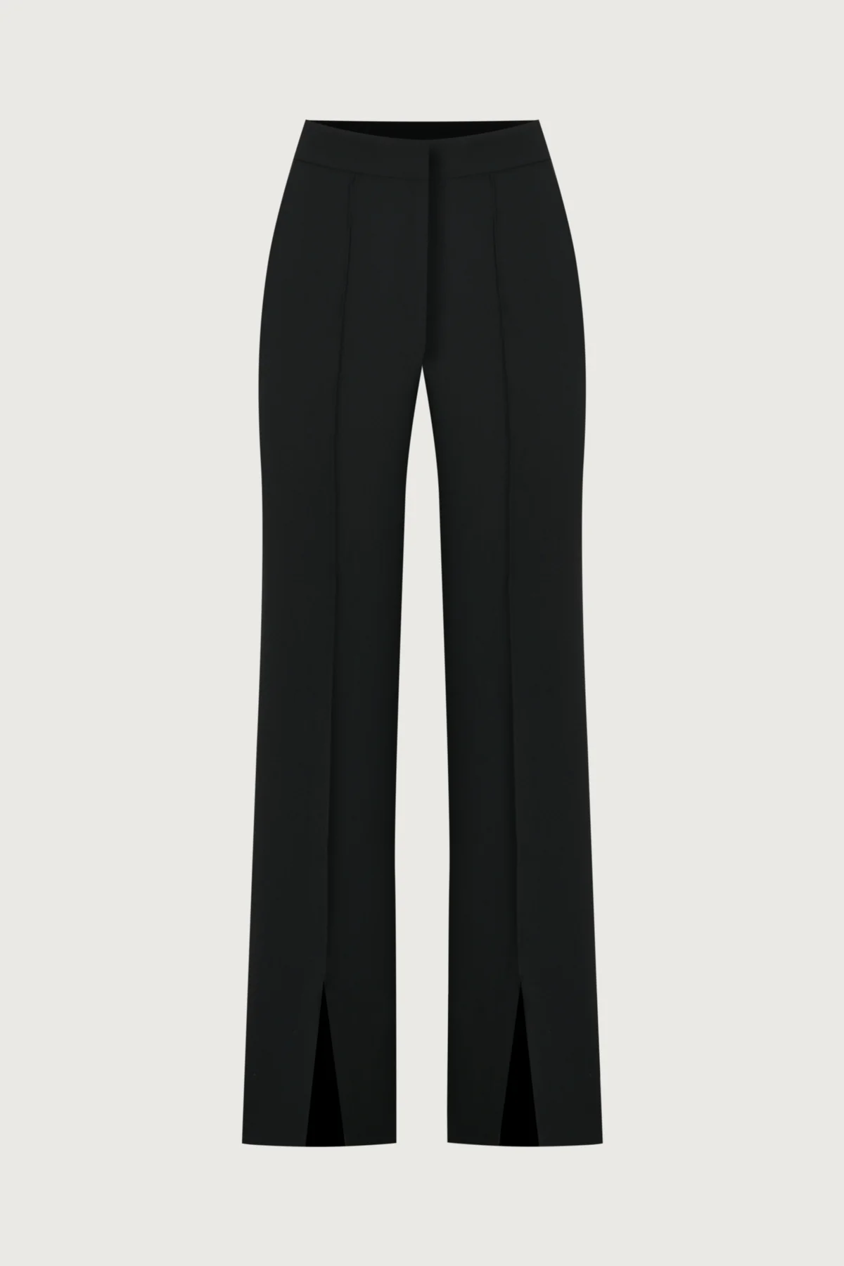 Sleeveless lace top + tailored trousers