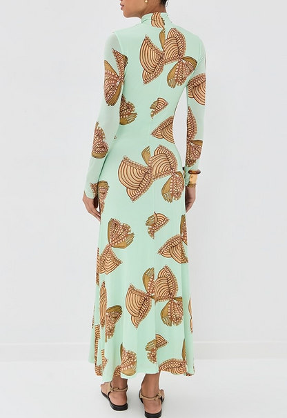 Printed Jersey Maxi Dress