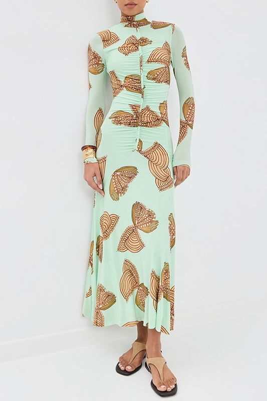 Printed Jersey Maxi Dress