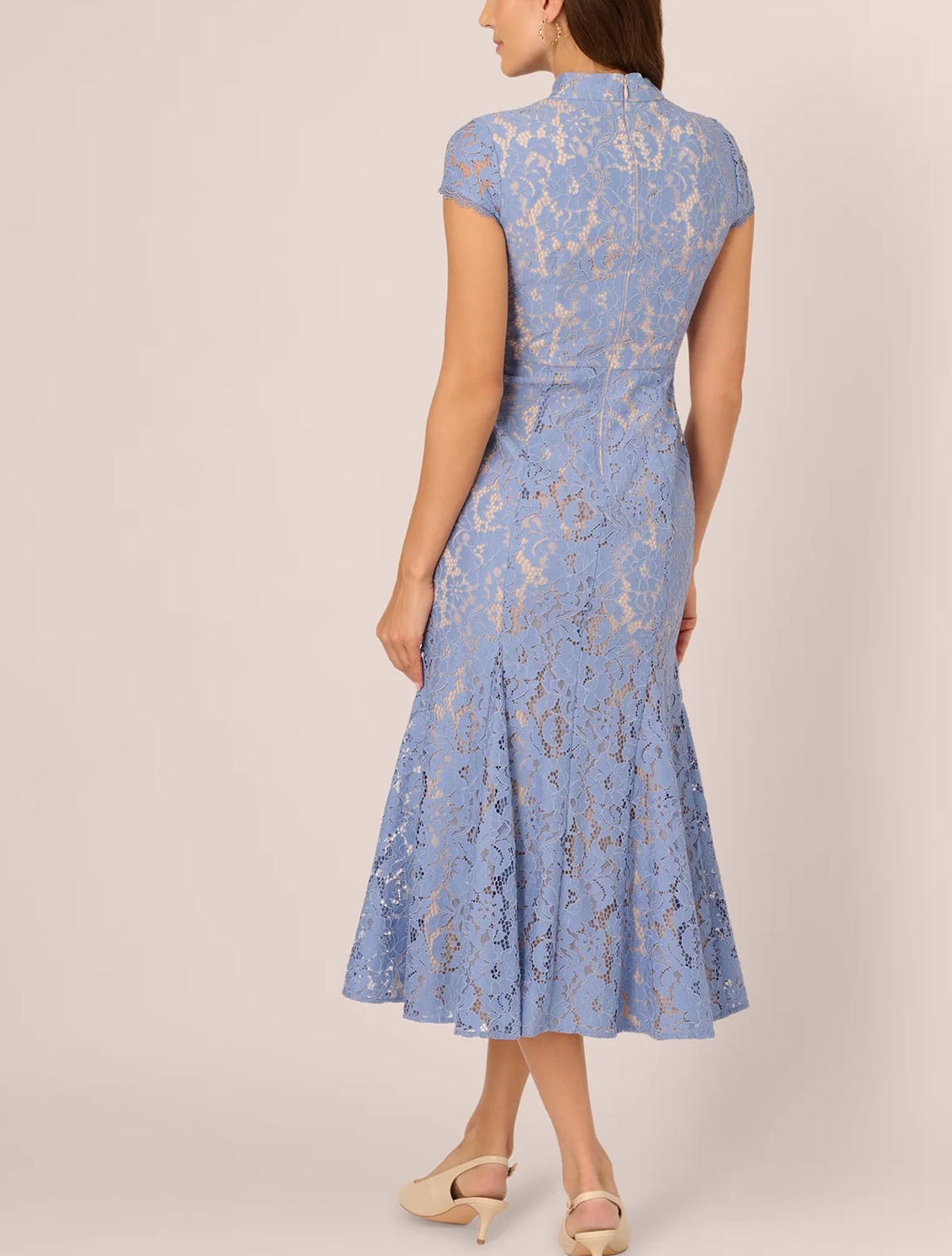 Cap Sleeve Lace Midi Dress