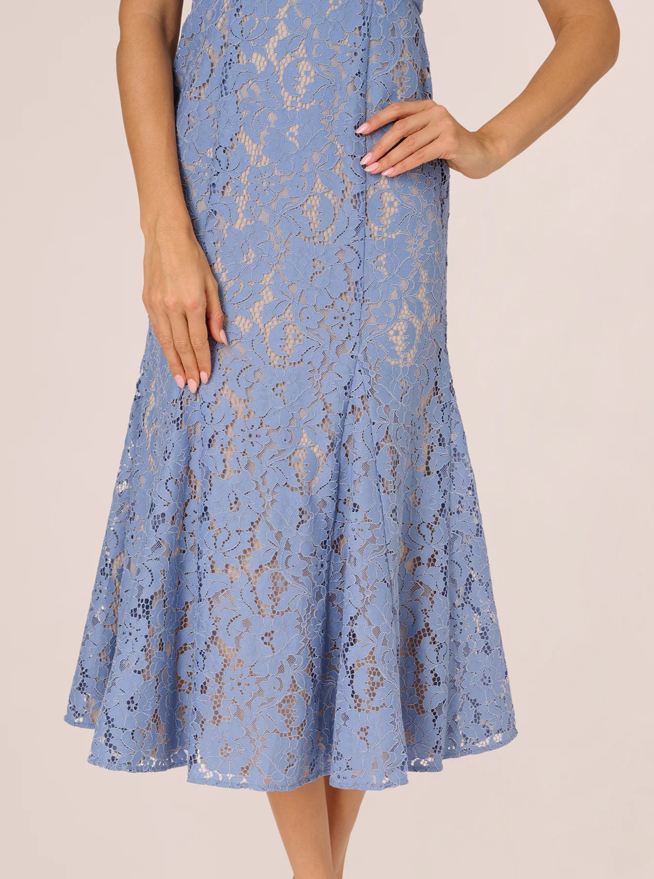 Cap Sleeve Lace Midi Dress