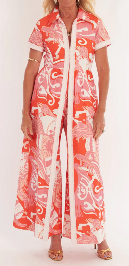 Printed Split-Front Jumpsuit