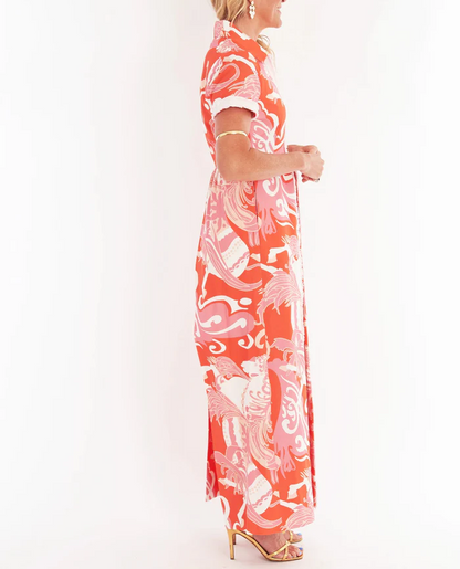 Printed Split-Front Jumpsuit