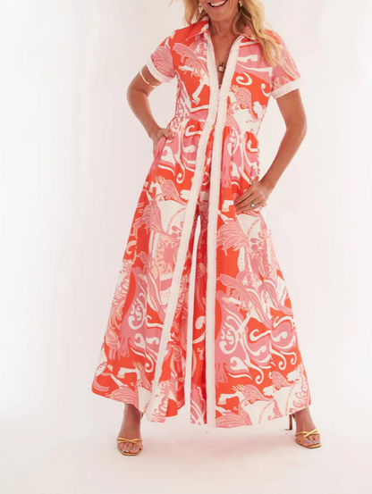 Printed Split-Front Jumpsuit