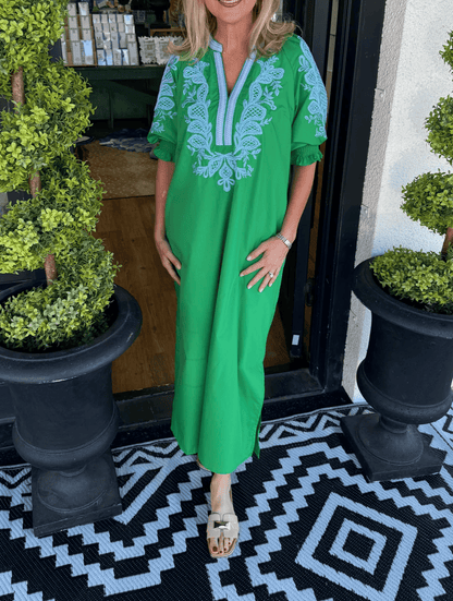 Puff-sleeve Floral Dress