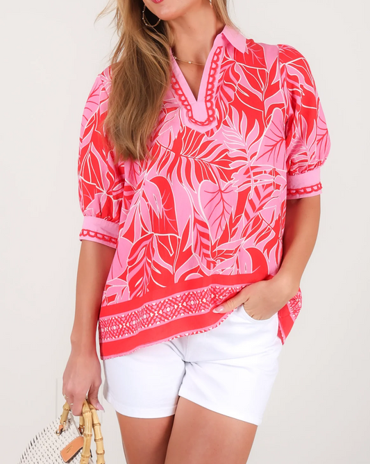 Red Short Sleeve Top