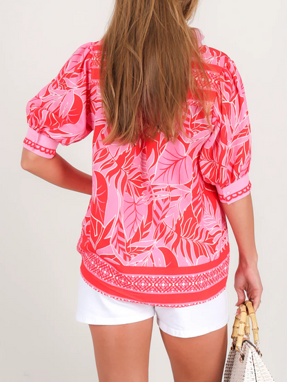 Red Short Sleeve Top