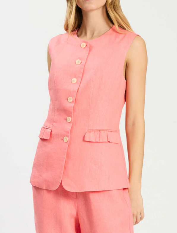 Linen Sleeveless Tank Top Two-Piece Set