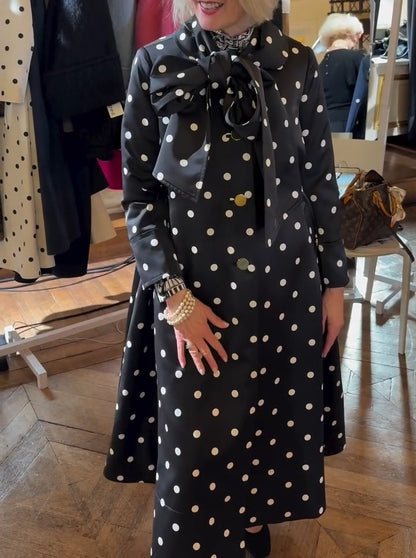 Polka Dot Long Coat