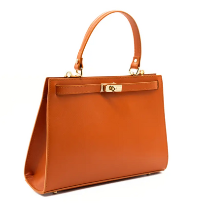 Sophia Orange Leather Handbag
