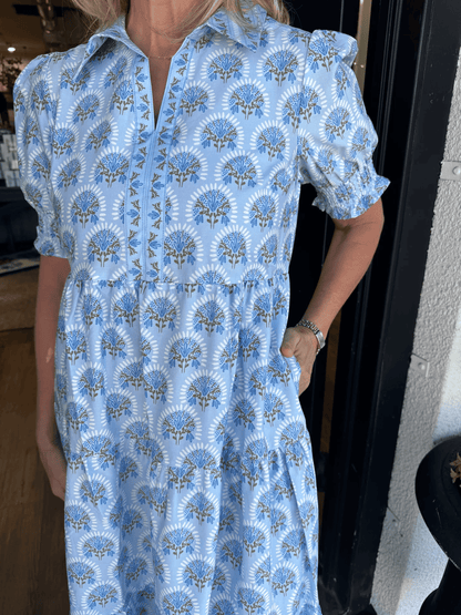 Sunshower Flora Blue Dress