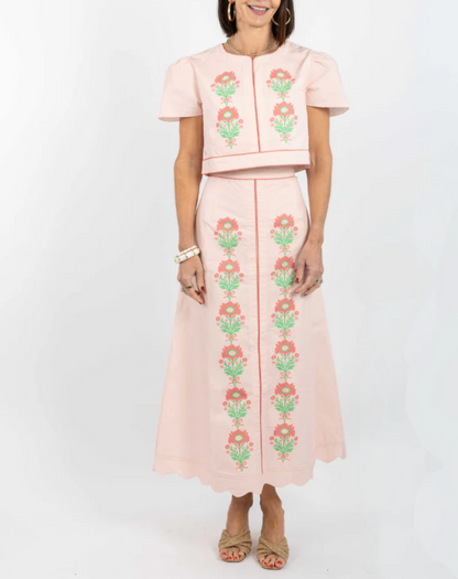 Pink Floral Dress Set